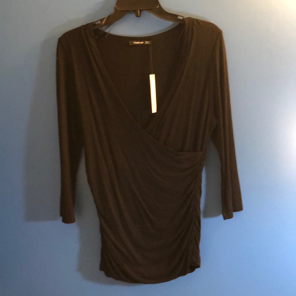 PATTYBOUTIK 3/4 sleeve cross deep v top